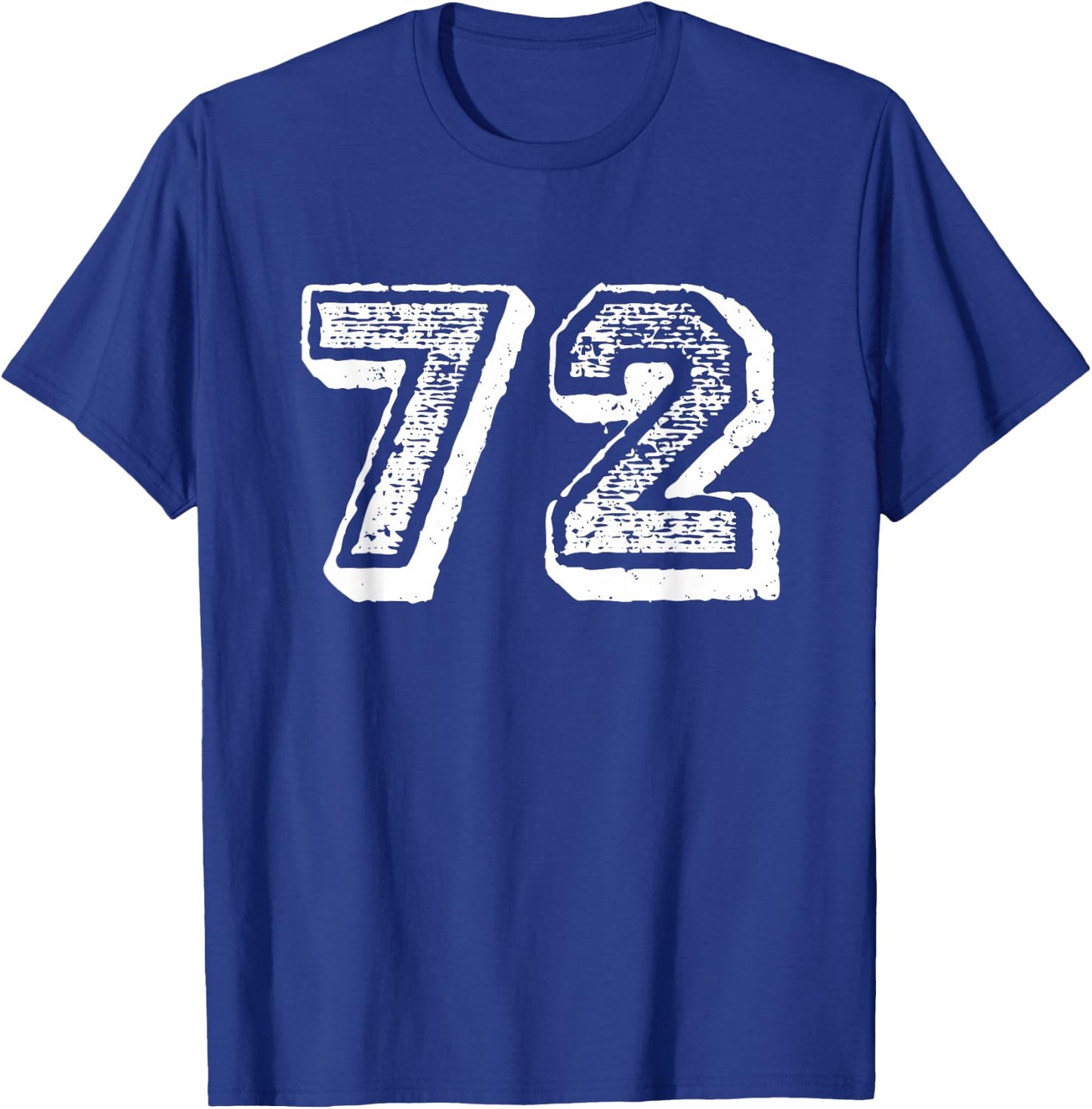 Number 72 Sports Jersey Player #72 Fan Front Print Vintage T-Shirt - T-Shirt | Royal