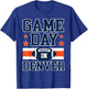 Game Day In Denver Football Fans Season Trend Gift T-Shirt - T-Shirt | Royal