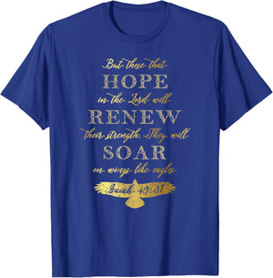 Wings Like Eagles Isaiah 40 31 Christian Bible Verse T-Shirt - T-Shirt | Royal