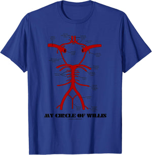Words & Unwords My Circle Of Willis Arteries Circulatory Anastomosis T-Shirt - T-Shirt | Royal