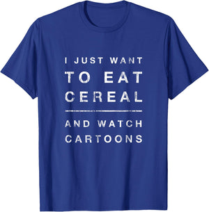Gen X Millenials 90s 80s Cereal Watch Cartoons Retro Vintage T-Shirt - T-Shirt | Royal