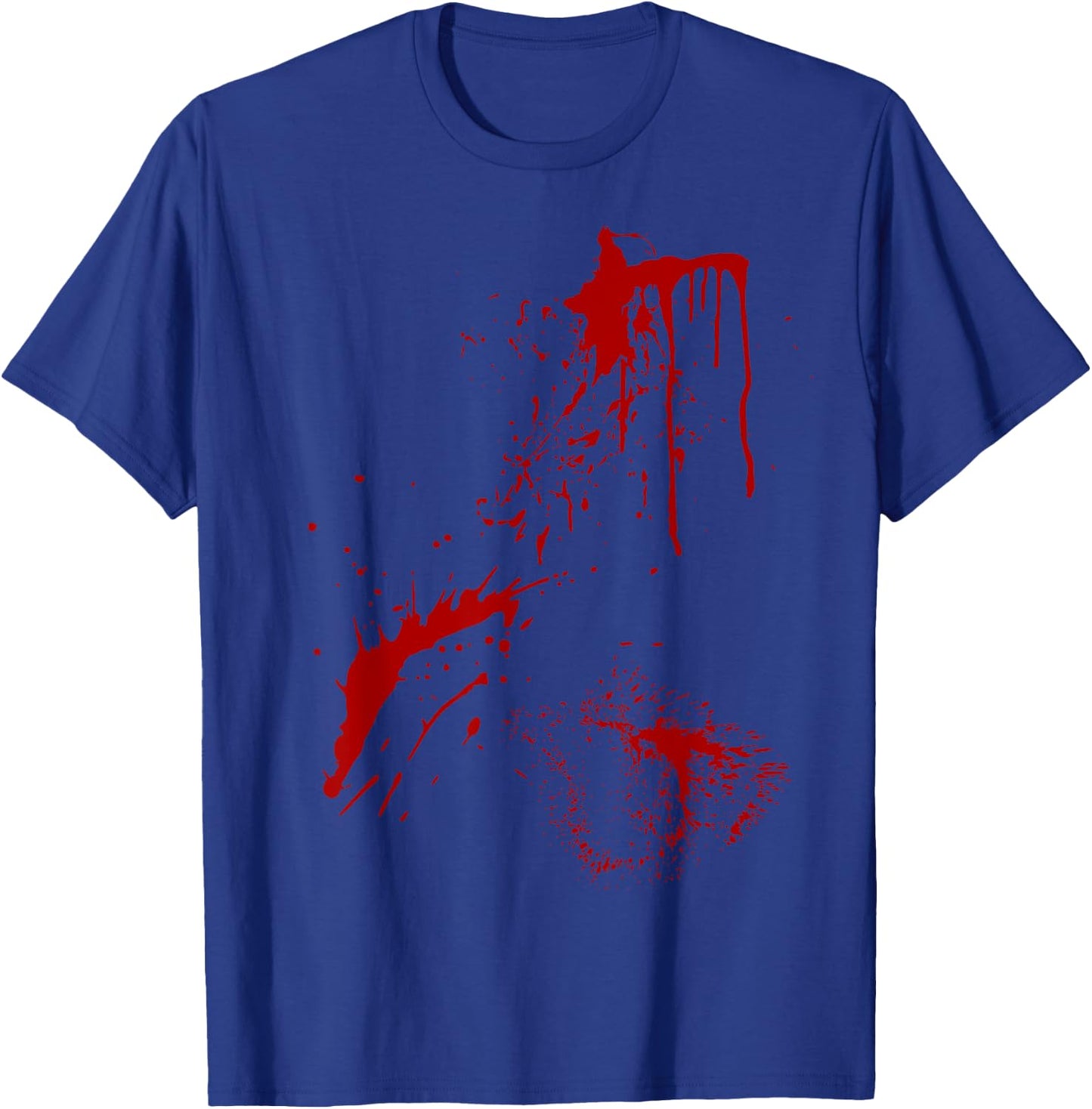 Blood Splatter Spatter Fake Bloody Halloween Zombie Victim T-Shirt - T-Shirt | Royal