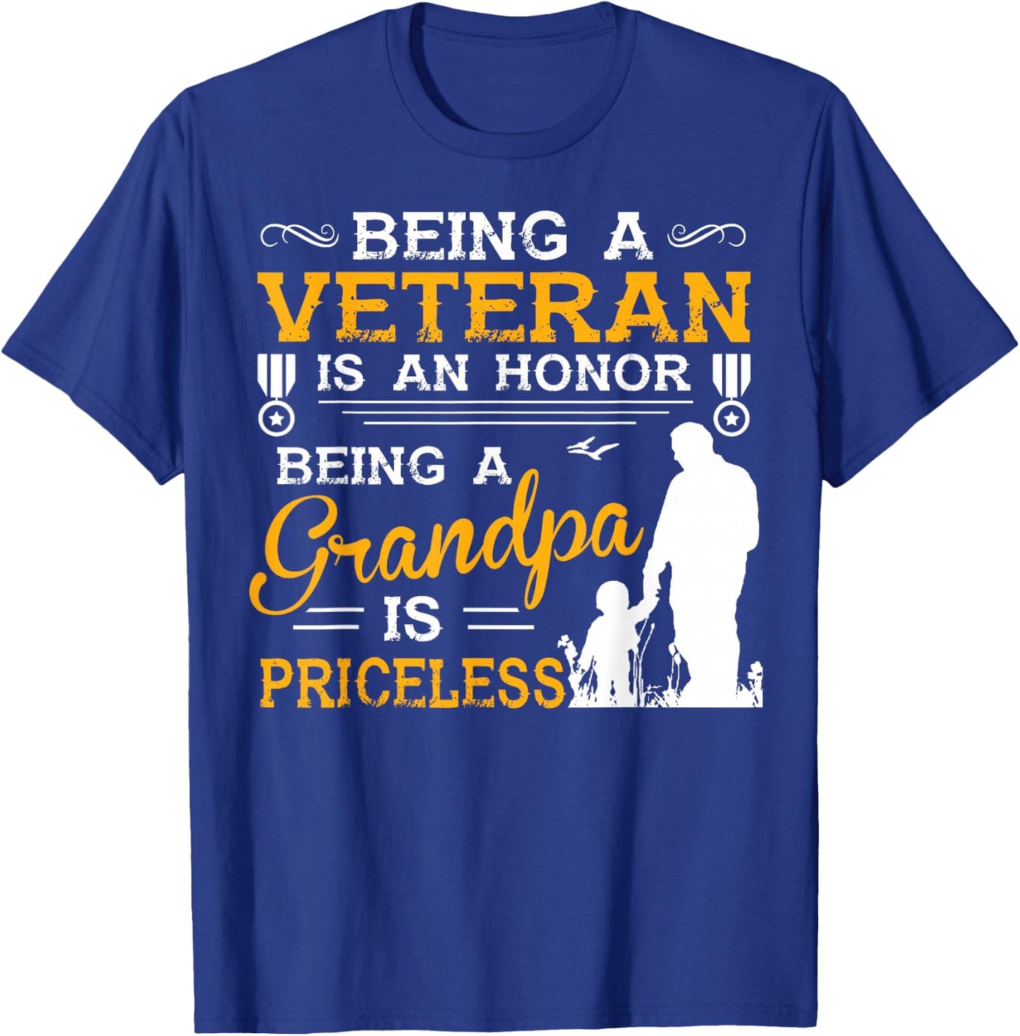 Veteran Grandpa Gift Grandfather T-Shirt - T-Shirt | Royal