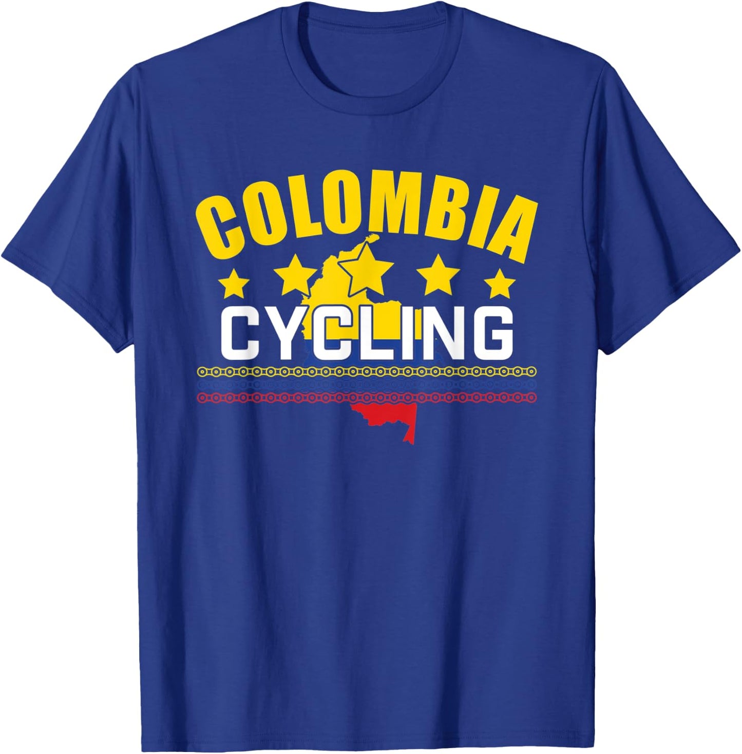 Colombian Cycling Shirt Colombia Flag Gift Cyclist Bicyclist T-Shirt - T-Shirt | Royal
