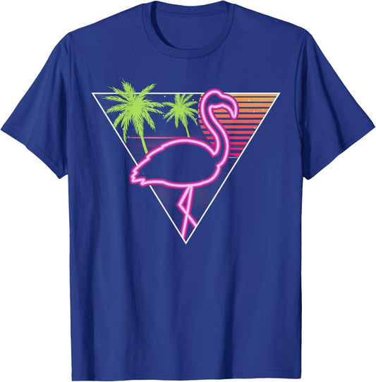 Vintage Pink Flamingo Retro Look Miami 1980s Gift T-Shirt - T-Shirt | Royal