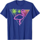 Vintage Pink Flamingo Retro Look Miami 1980s Gift T-Shirt - T-Shirt | Royal