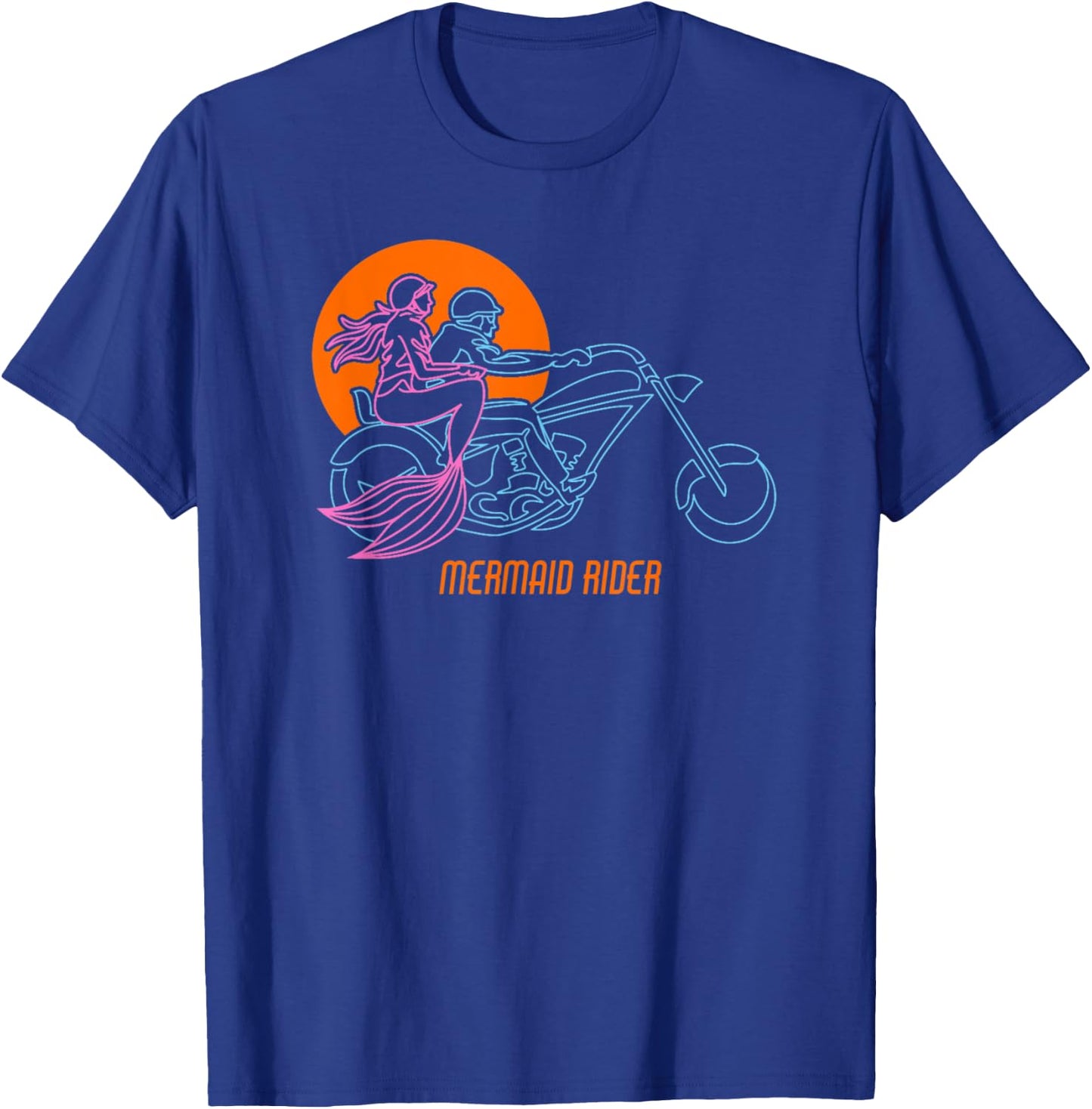 Funny Vintage Biker - Mermaids who love Motorcycles T-Shirt - T-Shirt | Royal