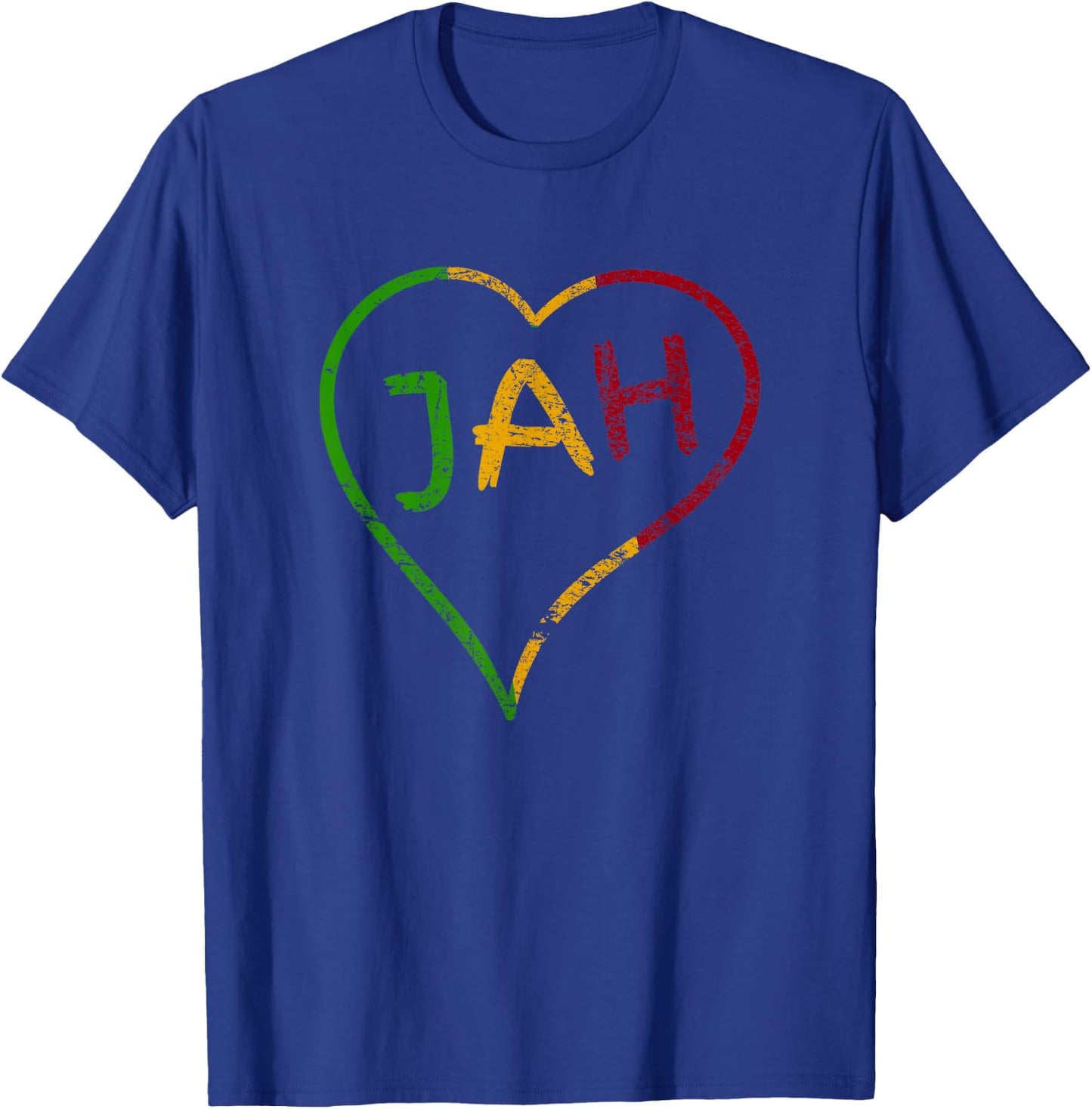 Jah Heart Rastafari Retro Vintage Gift T-Shirt - T-Shirt | Royal
