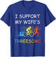 I Support My Wife's Threesome Apparel Funny Triathlon T-Shirt - T-Shirt | Royal