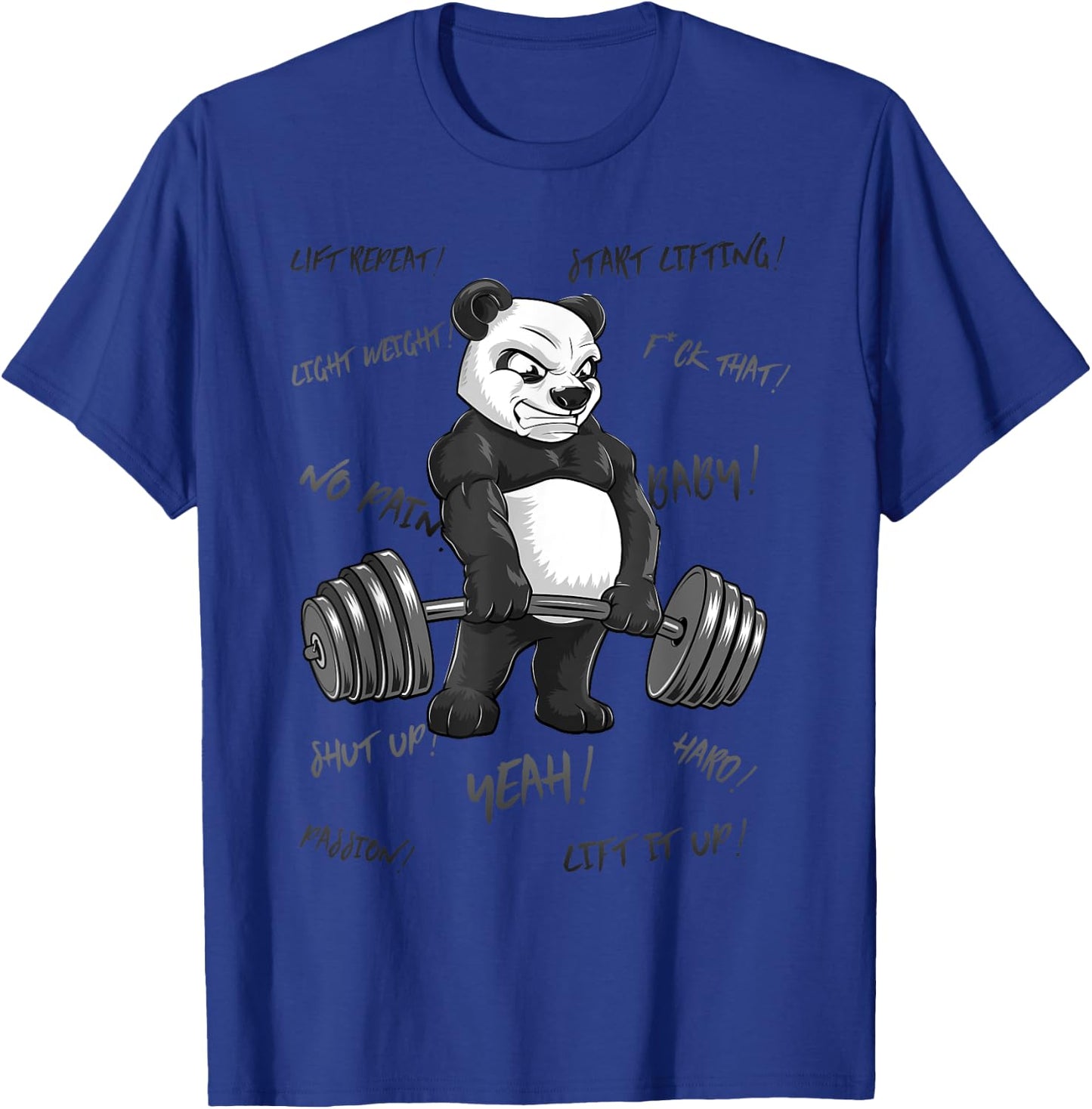 Strong Panda Deadlift SHIRT Man Bodybuilder Bear Powerlifter T-Shirt - T-Shirt | Royal