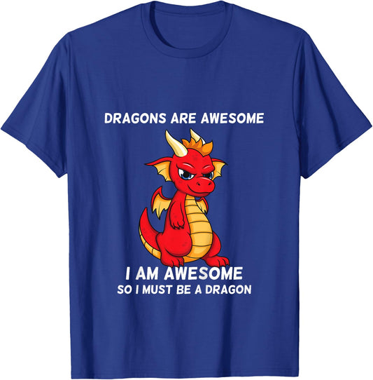 Dragons Are Awesome I'm a Dragon For Boys And Girls T-Shirt - T-Shirt | Royal