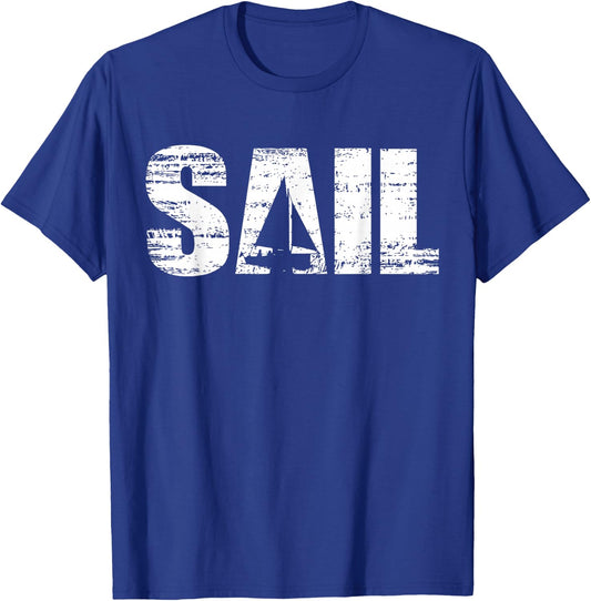 Sail - Distressed Look Sailing for Sailors T-Shirt - T-Shirt | Royal