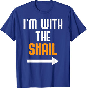 I'm With The Snail Shirt Costume Funny Halloween Couple T-Shirt - T-Shirt | Royal