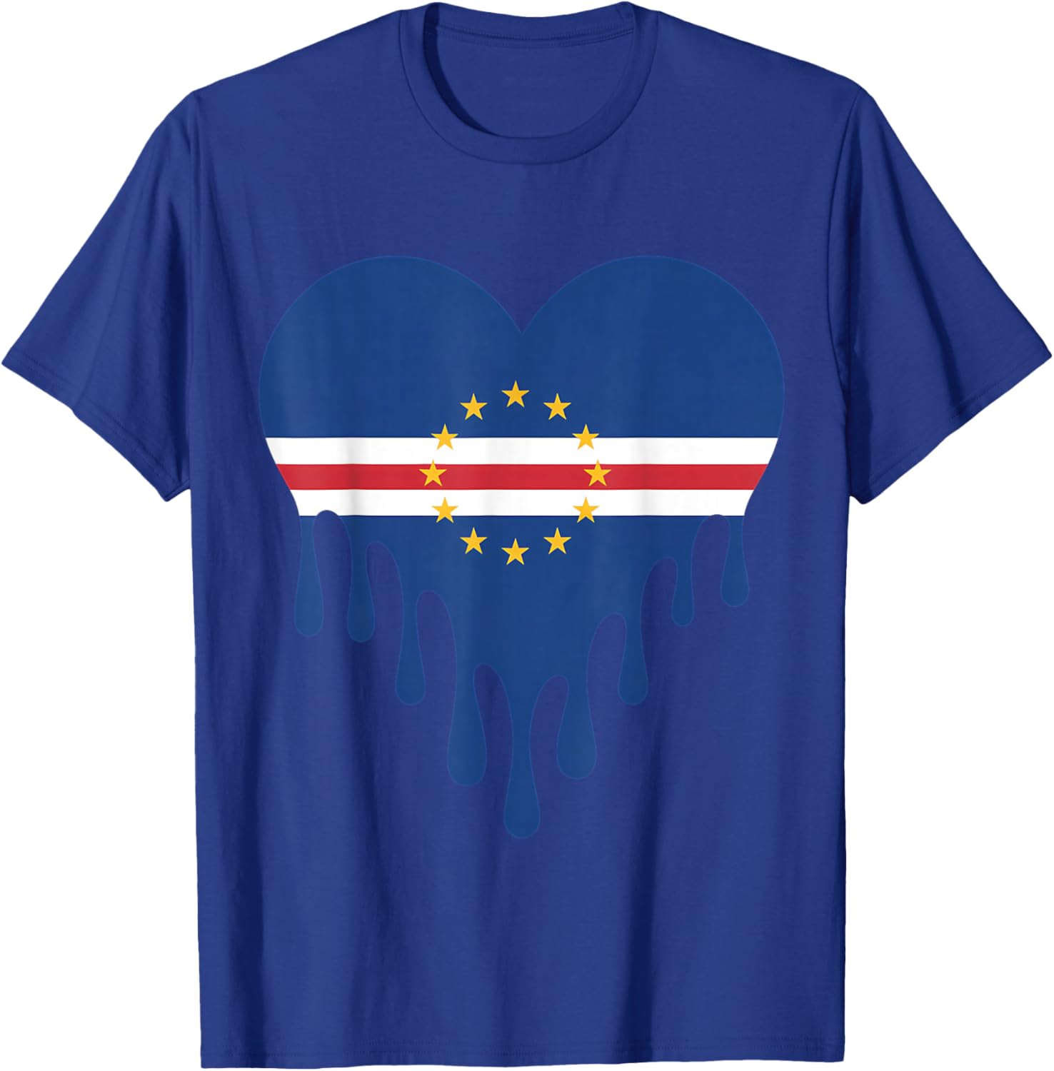 Cabo Verde Heart Cape Verdean Roots Cape Verde Flag T-Shirt - T-Shirt | Royal