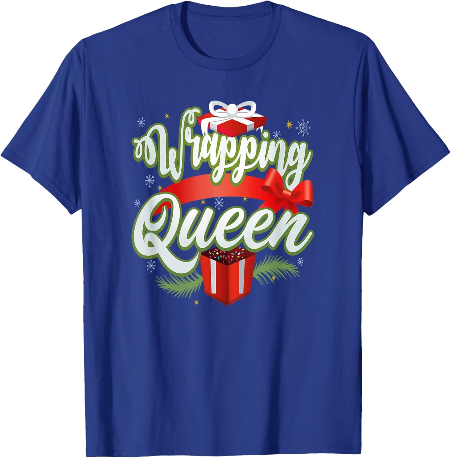 Cute Wrapping Queen Gift Wrapping Christmas T-Shirt - T-Shirt | Royal