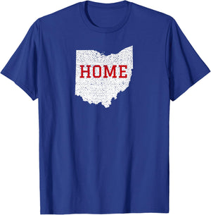 Distressed Ohio Home White Red T-Shirt - T-Shirt | Royal