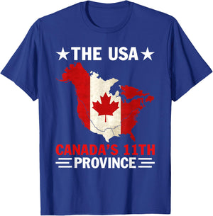 Sarcastic American Maps Meme The Usa Canada's 11th Province T-Shirt - T-Shirt | Royal