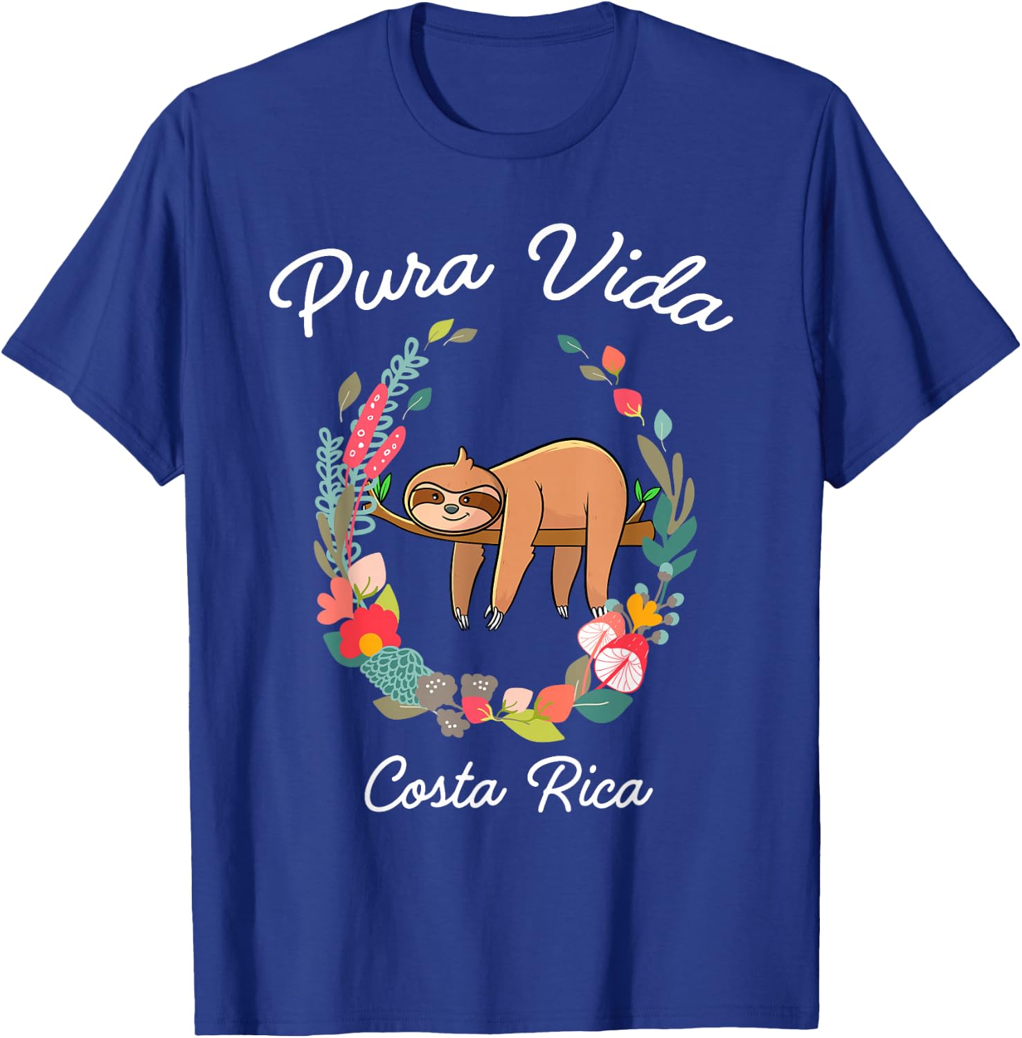 Costa Rica Pura Vida Sloth T-Shirt - T-Shirt | Royal