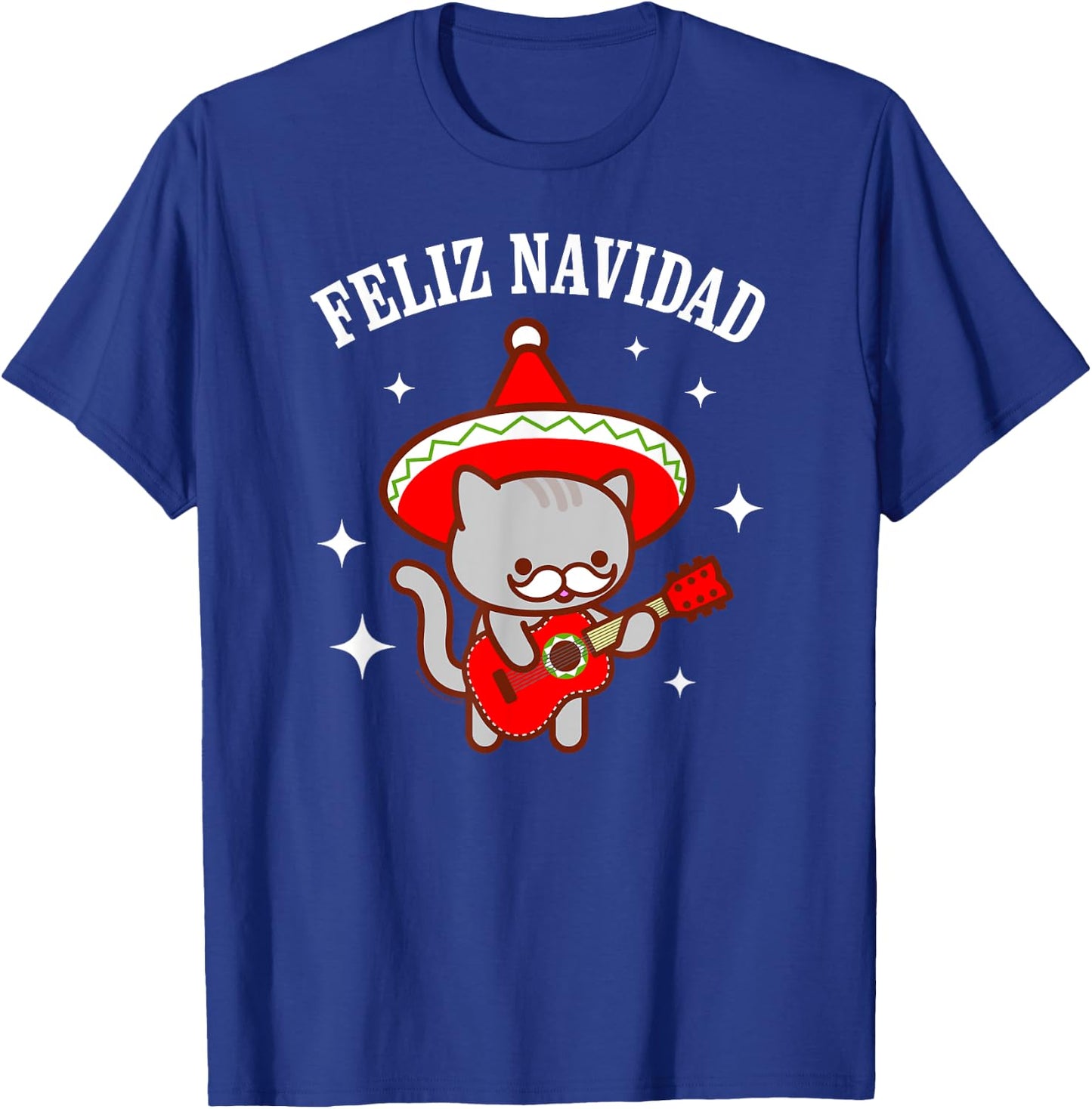 Funny Cat - "Feliz Navidad" Christmas T-Shirt - T-Shirt | Royal