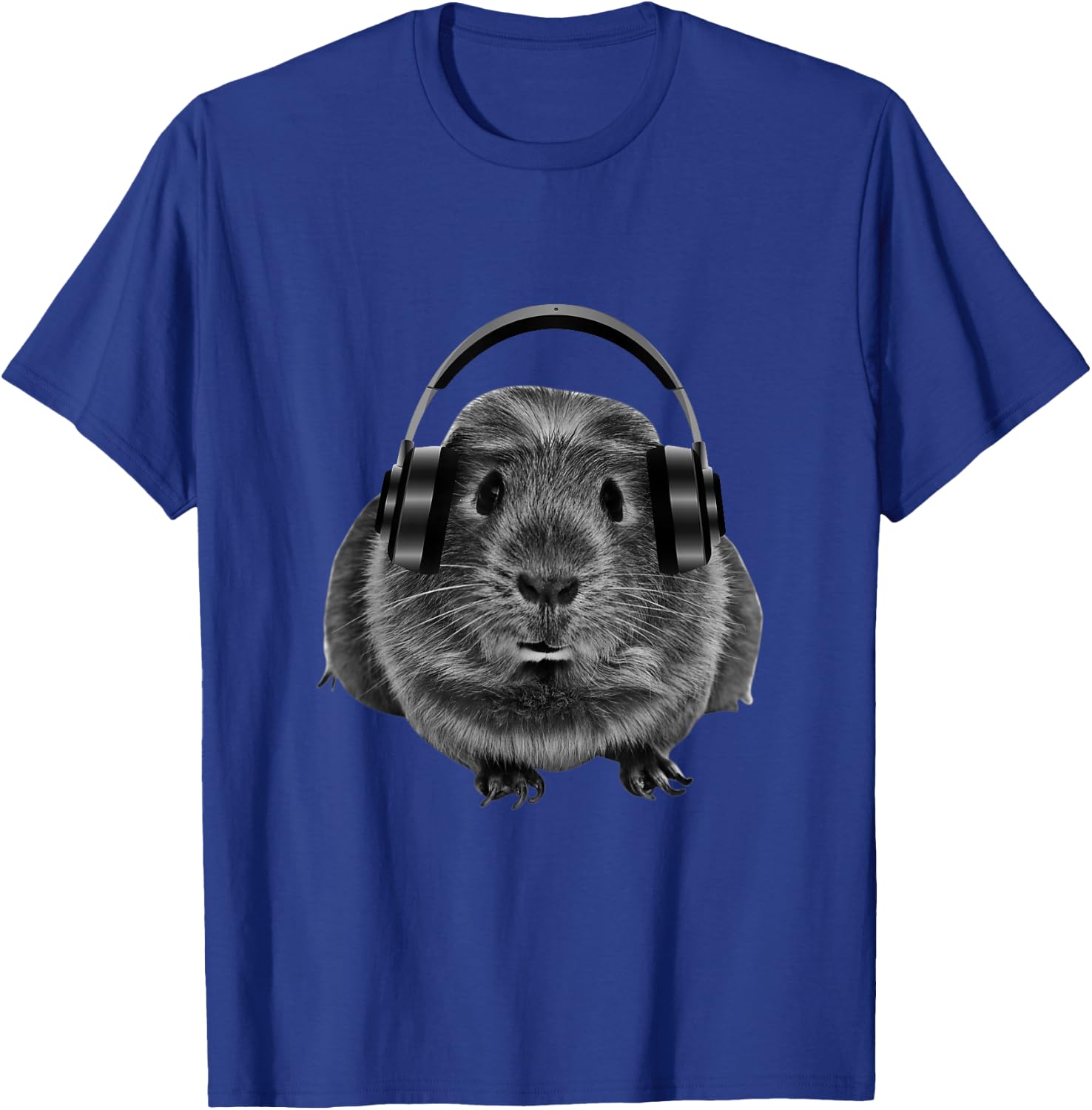 Funny Guinea Pig Graphic Guinea Pig Shirt Headphones T-Shirt - T-Shirt | Royal
