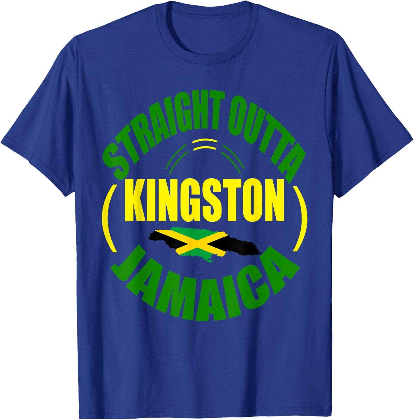Straight From Kingston Jamaica, Jamaican Flag T-Shirt - T-Shirt | Royal