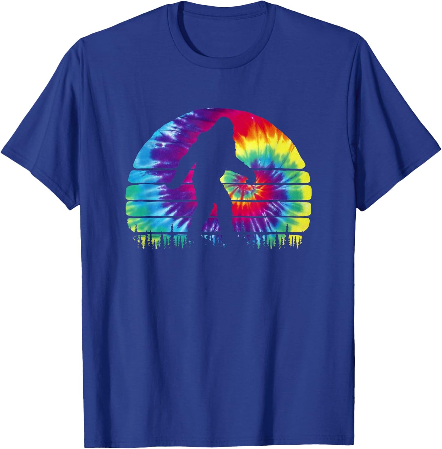 Believe in Bigfoot Tie Dye Design - Hippie Sasquatch T-Shirt - T-Shirt | Royal