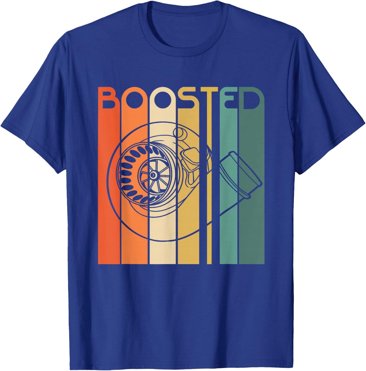 Retro Vintage Turbo Boosted Turbo T Shirt T-Shirt - T-Shirt | Royal
