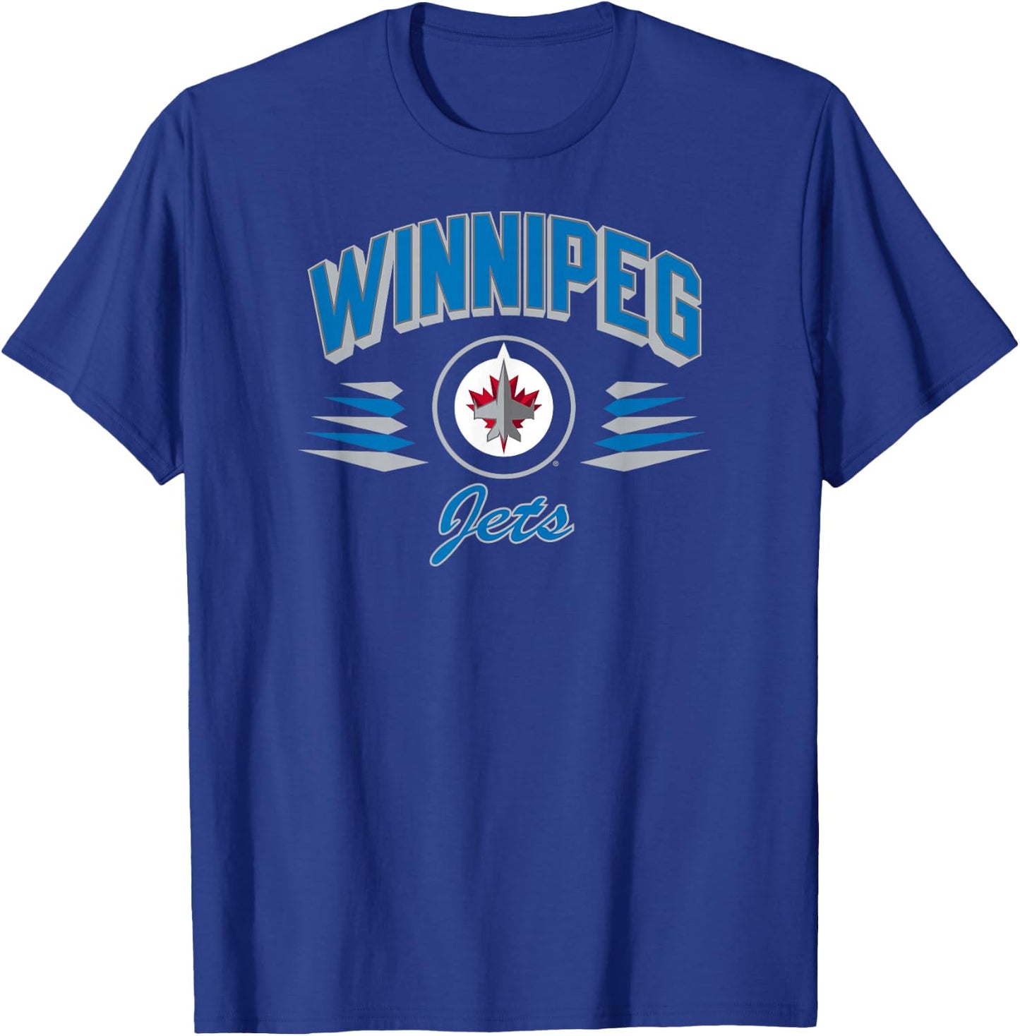 Winnipeg Jets Retro Diamond Navy Officially Licensed T-Shirt - T-Shirt | Royal
