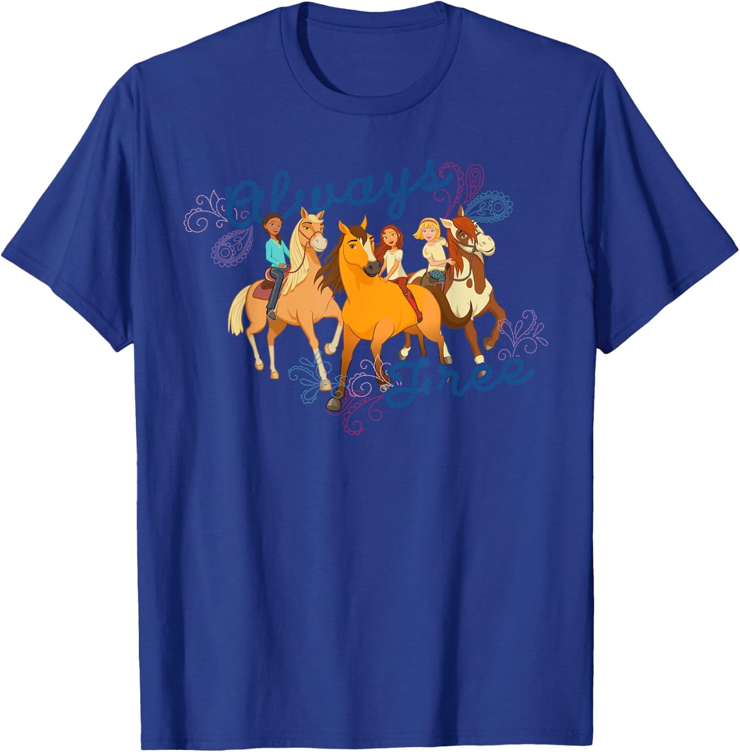 DreamWorks Spirit Riding Free Always Free Group T-Shirt - T-Shirt | Royal