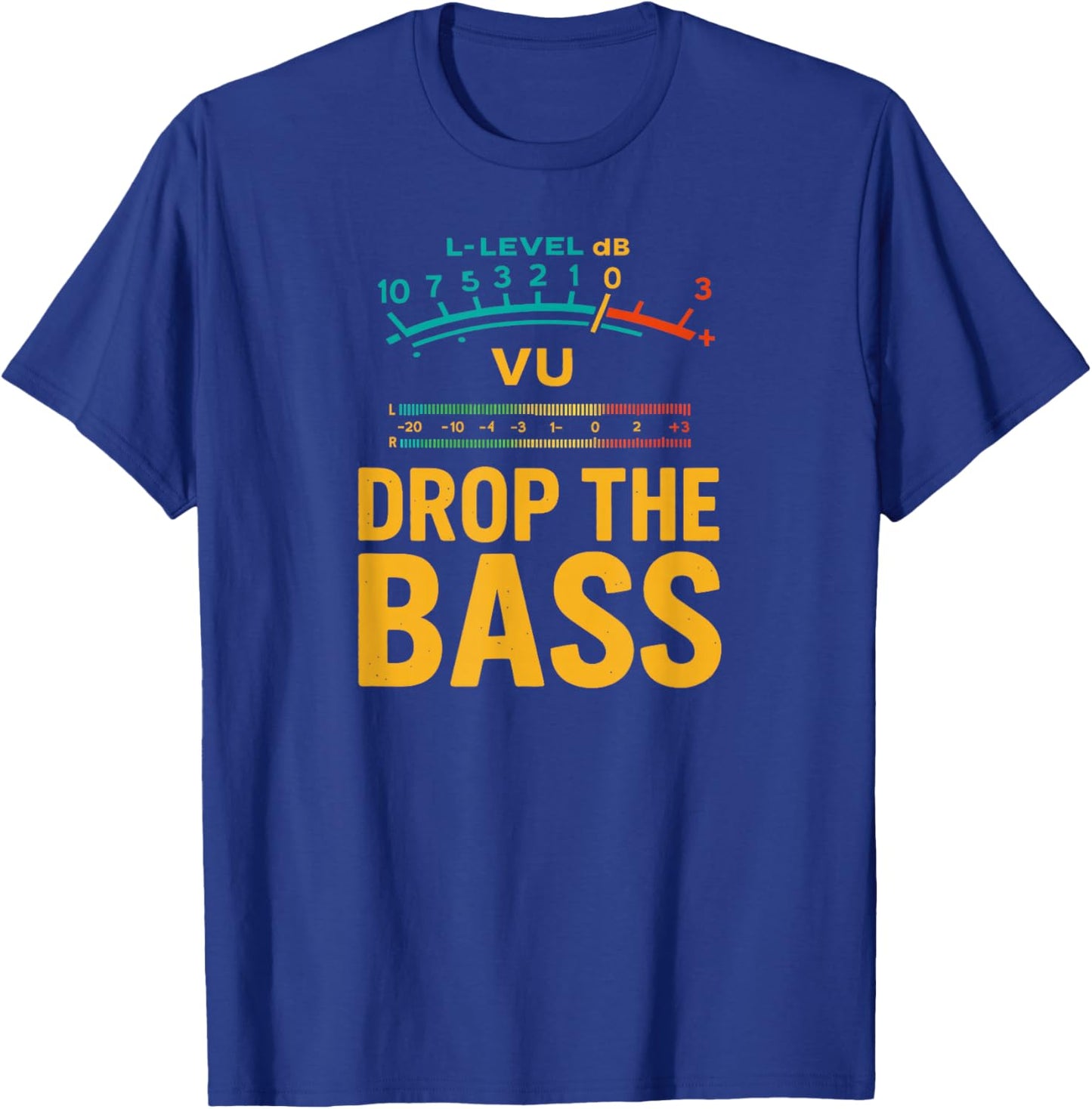 Retro VU Meter Vintage Hi-Fi Audio Stereo Music Sound T-Shirt - T-Shirt | Royal