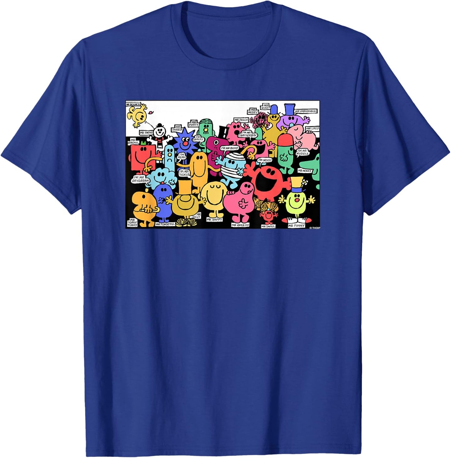Mr. Men Little Miss Retro Colourful Comic Book Scene T-Shirt - T-Shirt | Royal