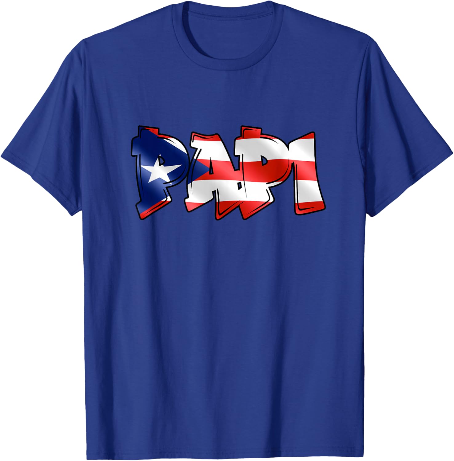 Papi Puerto Rican Flag PR Pride Father Dad Boricua T-Shirt - T-Shirt | Royal