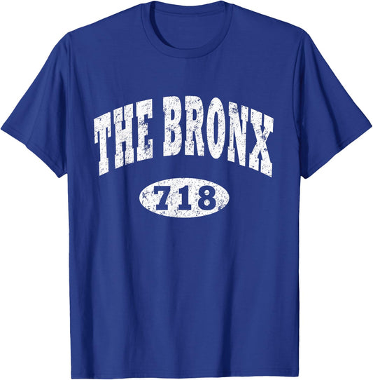 The Bronx Shirt. NY 718. Reppin Vintage Bronx Distressed T-Shirt - T-Shirt | Royal