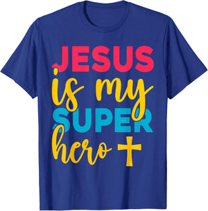 Jesus Christian Lovers Jesus is my Superhero Jesus T-Shirt - T-Shirt | Royal