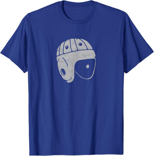 Vintage Leather Football Helmet Throwback Design Shirt T-Shirt - T-Shirt | Royal