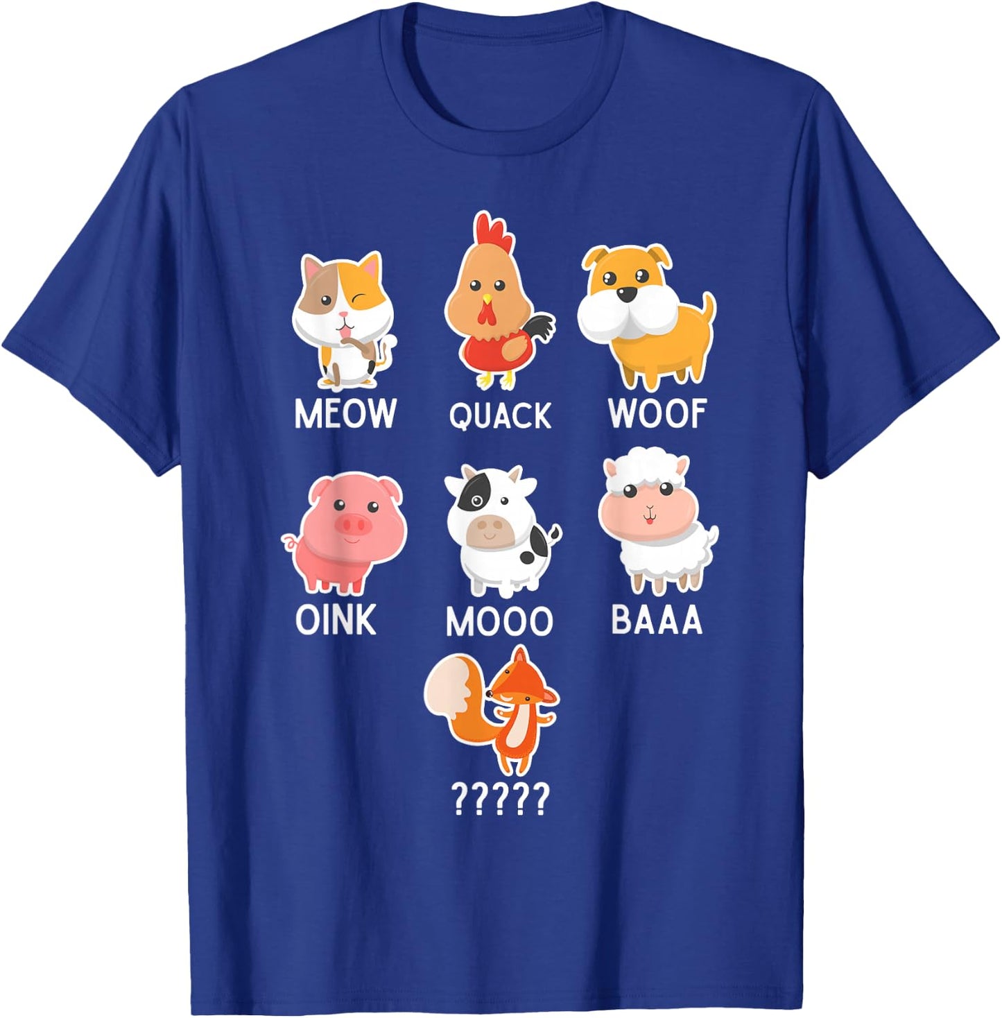 A What Does The Fox Say Animals T-Shirt - T-Shirt | Royal