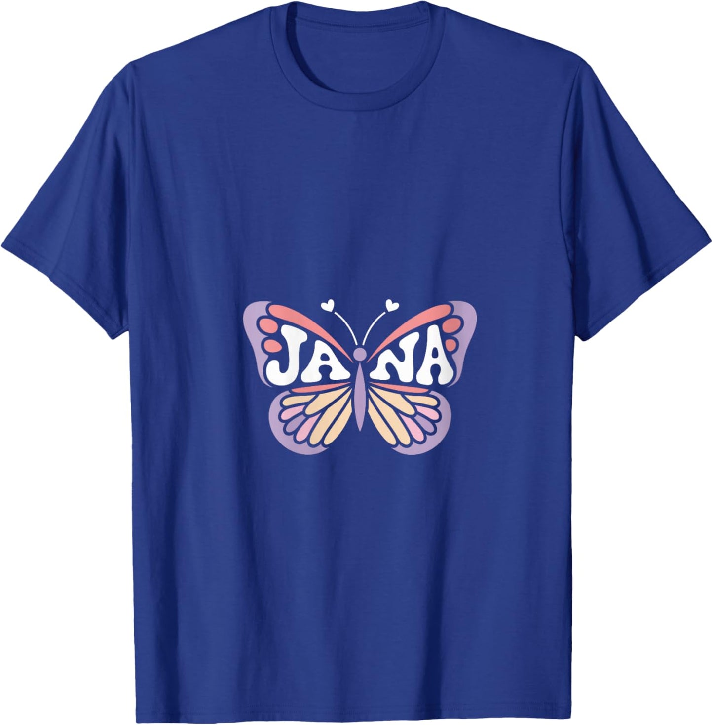 Jana Butterfly - Personalized Cute Name Word Art V-Neck T-Shirt - T-Shirt | Royal