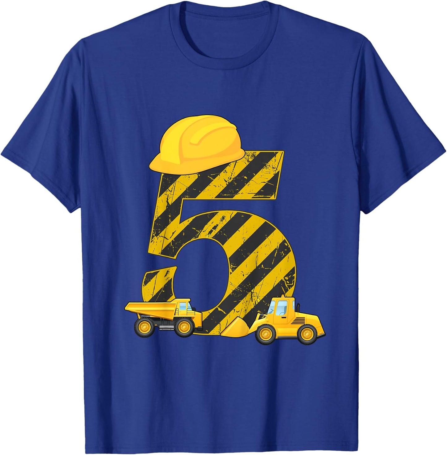 5th Birthday Digger I 5 Years Builder Excavator Gift T-Shirt - T-Shirt | Royal