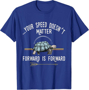 Diamond Deals LLC Keep Moving Forward Turtle Positive Thinking Day Quote Gift T-Shirt - T-Shirt | Royal