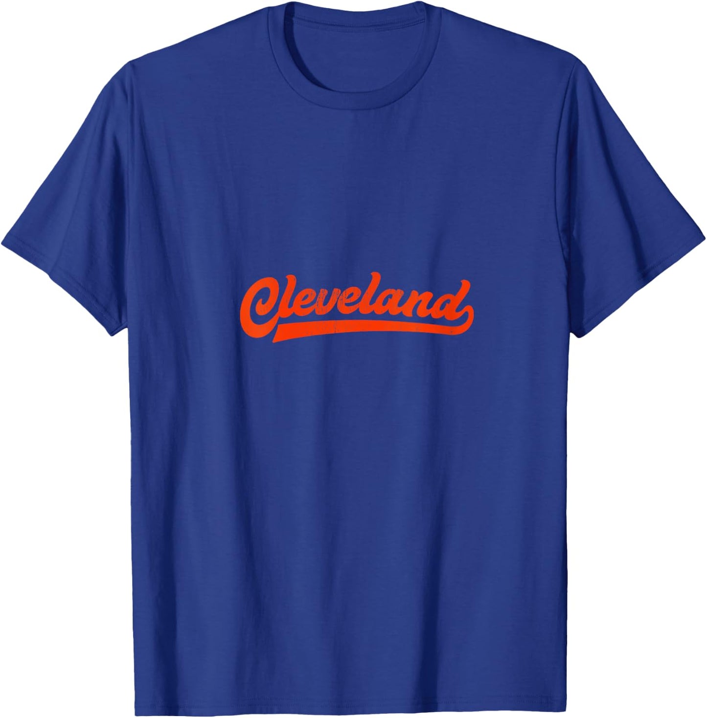 I Love Cleveland Ohio Vintage Sports Script V-Neck T-Shirt - T-Shirt | Royal