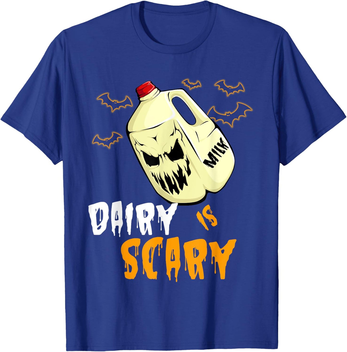 Funny Vegan Halloween Dairy Is Scary Veganism Gift T-Shirt - T-Shirt | Royal