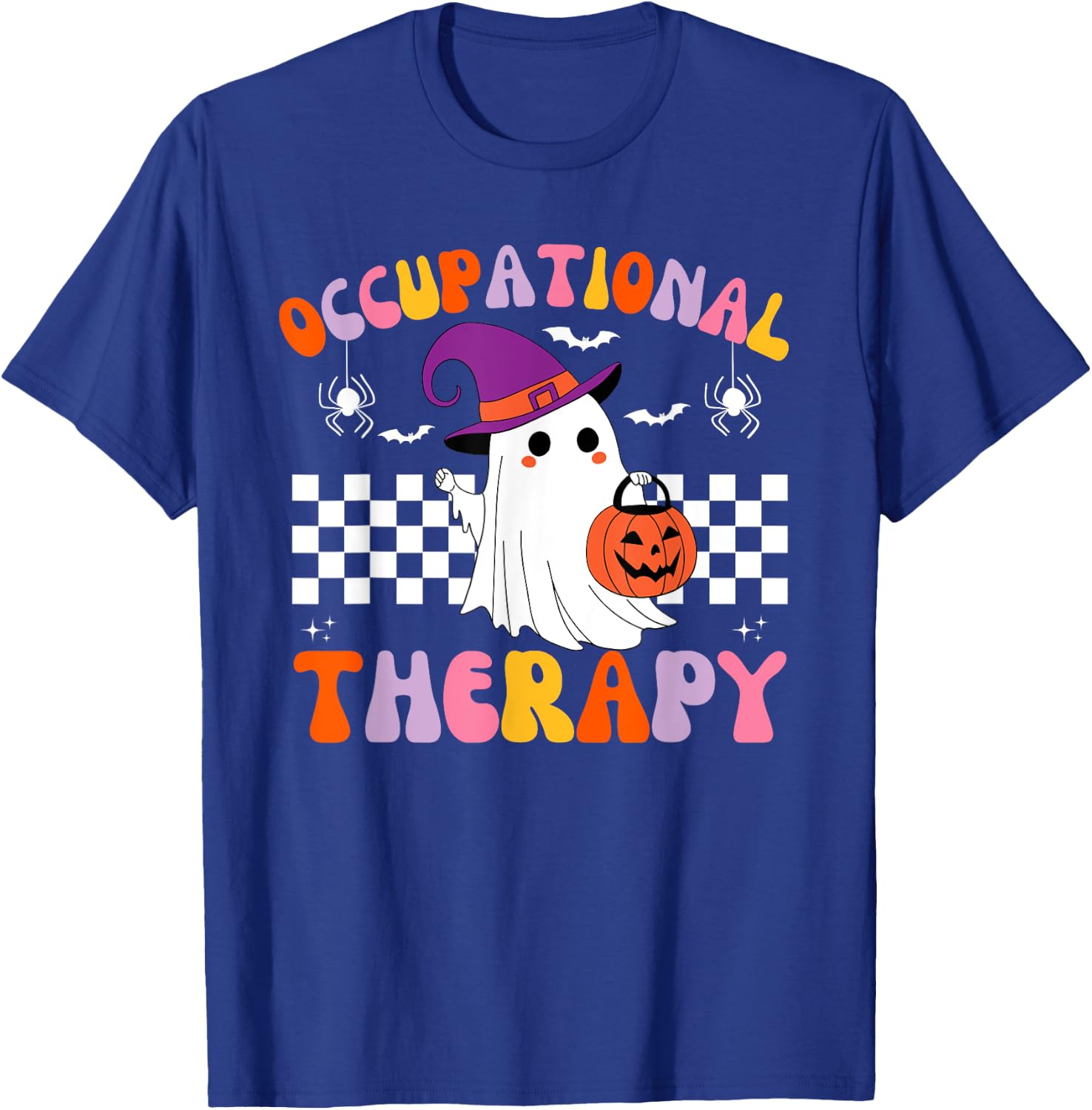 OT Occupational Therapy Halloween Retro Ghost OT Halloween T-Shirt - T-Shirt | Royal