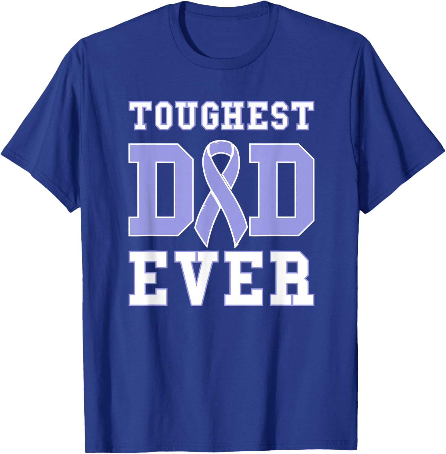 Toughest Dad Ever - Esophageal Cancer Awareness Ribbon T-Shirt - T-Shirt | Royal