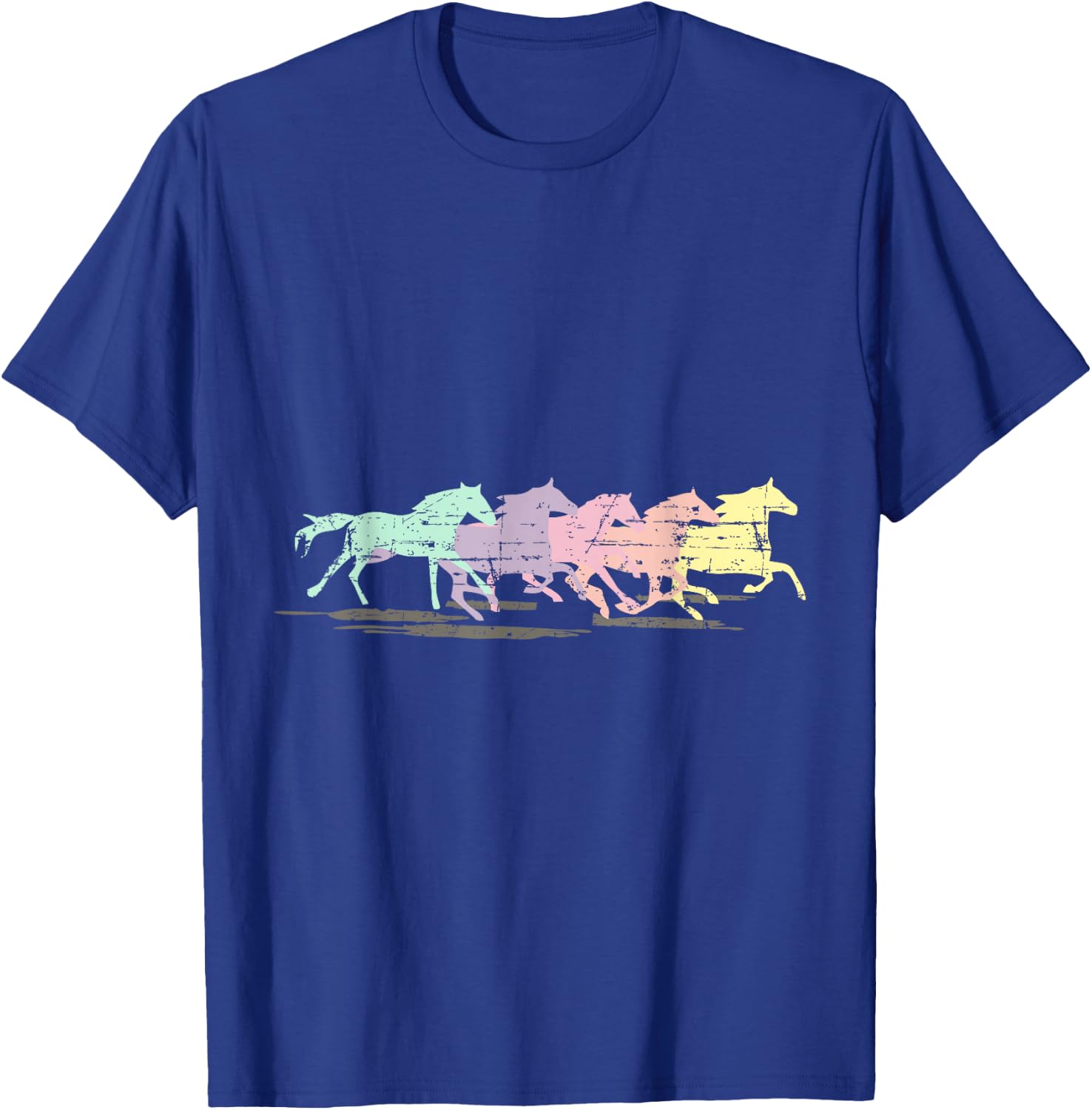 Horses Retro Running T Shirt Mustangs T-Shirt - T-Shirt | Royal