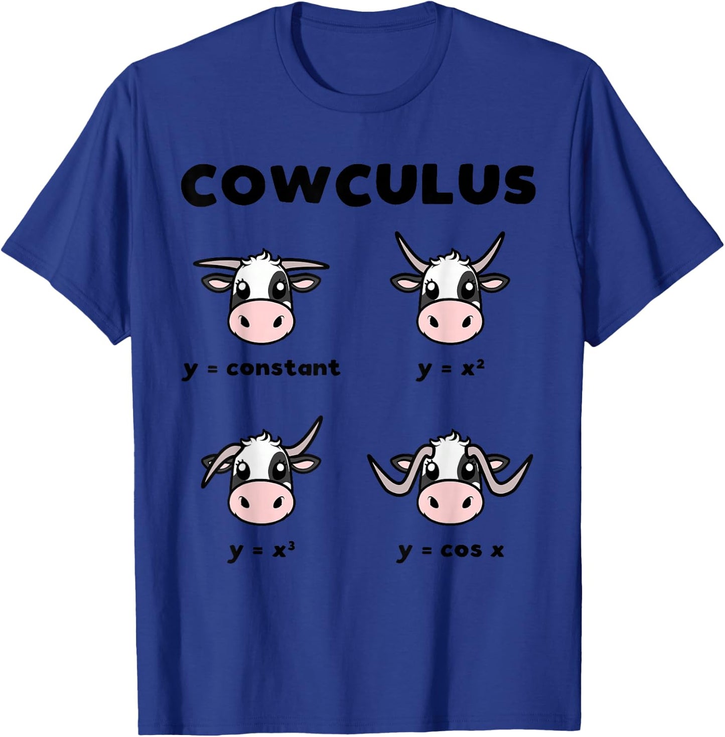 Funny Nerdy Cowculus Calculus Math Joke Mathematics Teacher T-Shirt - T-Shirt | Royal