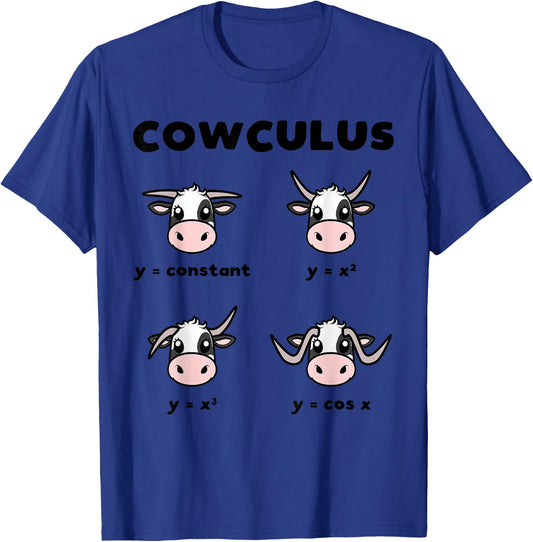 Funny Nerdy Cowculus Calculus Math Joke Mathematics Teacher T-Shirt - T-Shirt | Royal