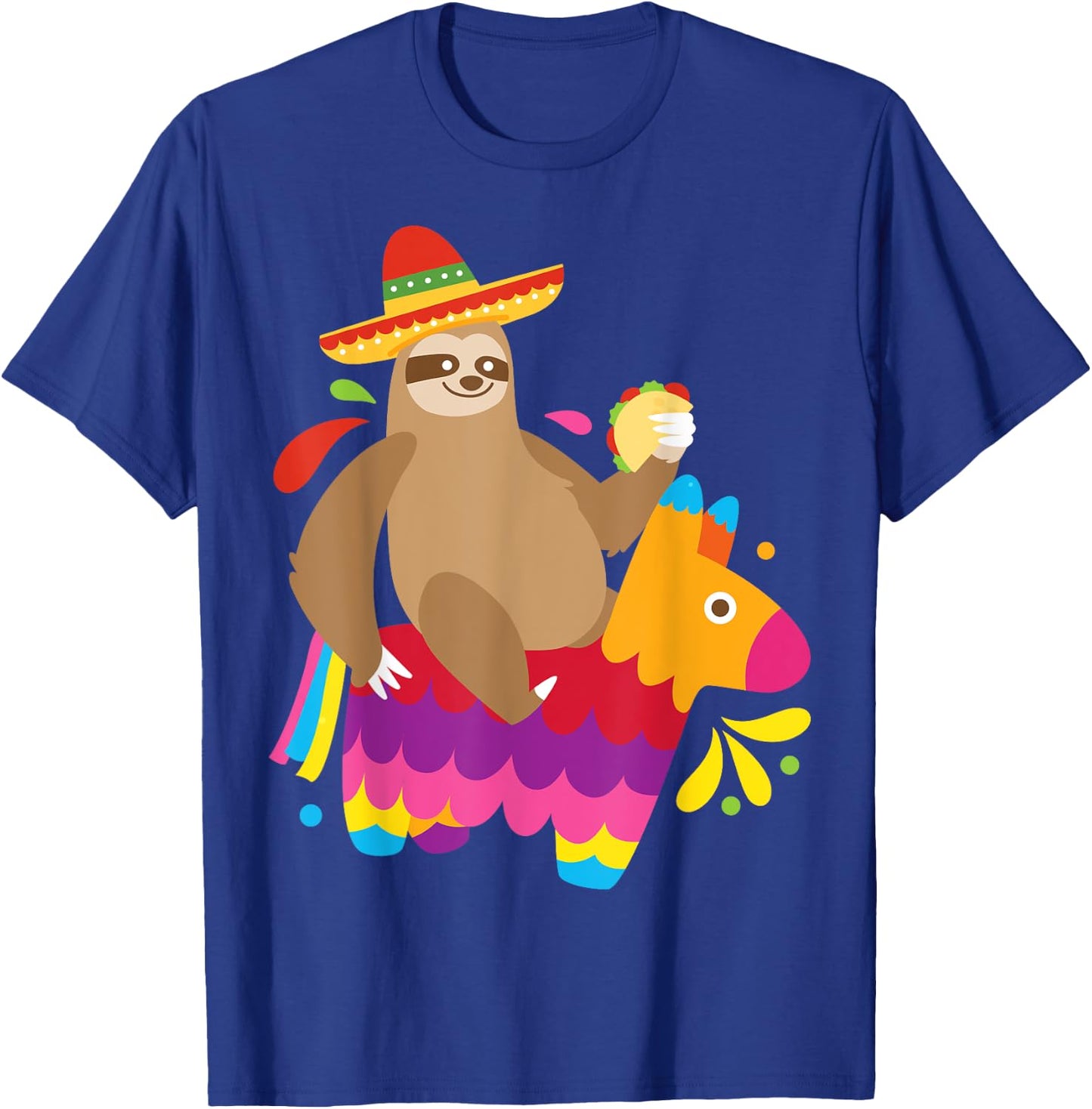Sloth Taco Pinata Shirt Cute Mexican Fiesta Party Animal T-Shirt - T-Shirt | Royal