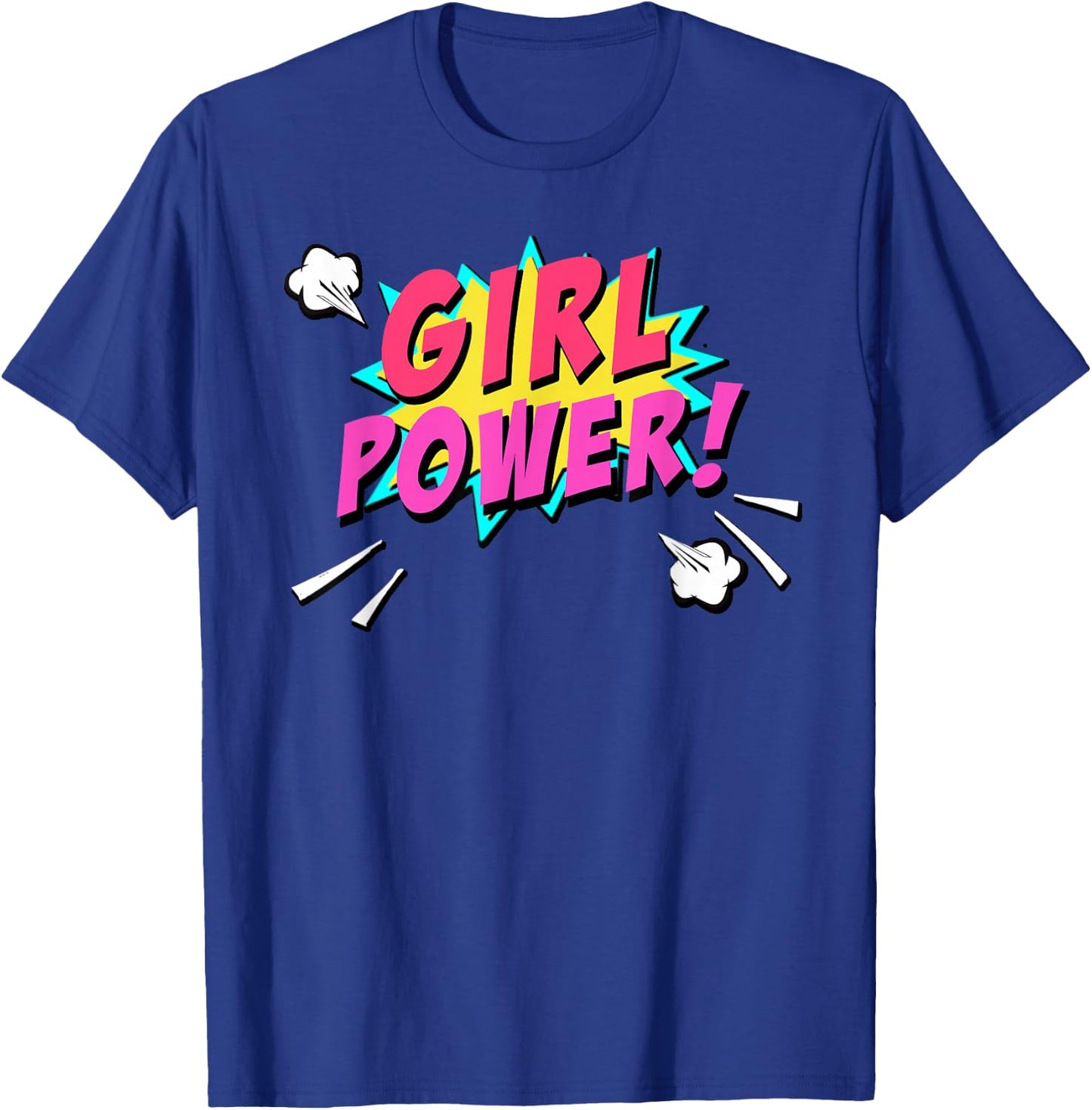 Girl Power Superhero Comic Book Bubble Feminist T-Shirt - T-Shirt | Royal
