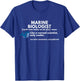 Marine Biologist Definition Funny Science T-Shirt - T-Shirt | Royal