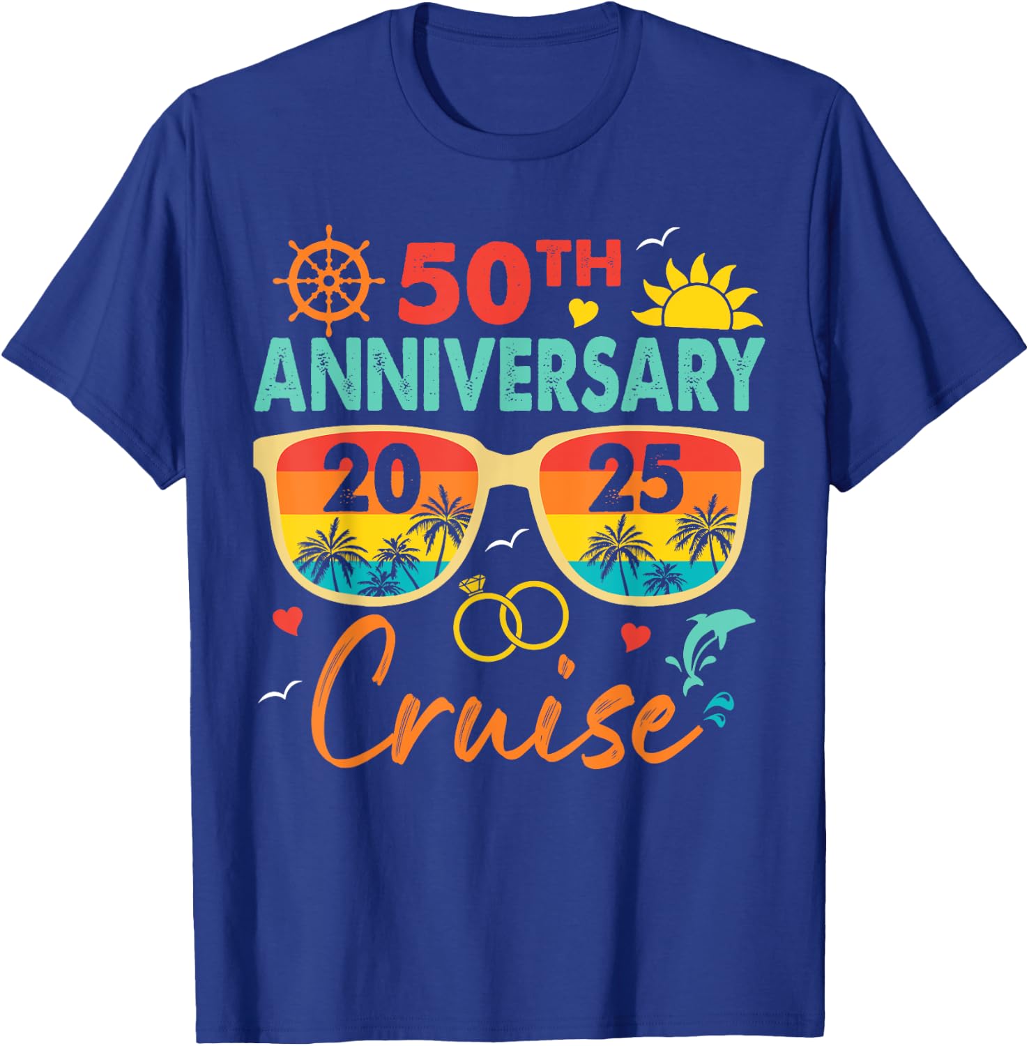 50th Anniversary Family Cruise Trip Summer Vacation 2025 T-Shirt - T-Shirt | Royal